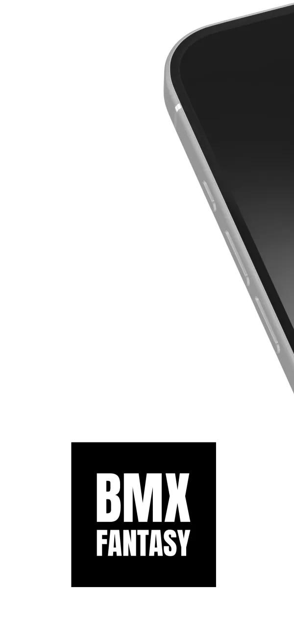 BMX Fantasy logo beside an iPhone running the app